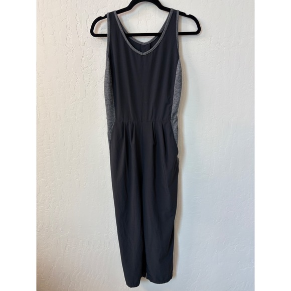 Smartwool‎ Merino Sport Jumpsuit Wool Blend Sleeveless Pockets Black Gray Sz S - Picture 1 of 10
